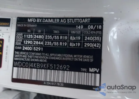 2019 Mercedes-Benz Glc 300 Coupe 4Matic z USA, uszkodzony, nr VIN WDC0J4KB9KF512692